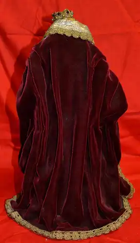 Weihnachten,Gottesmutter,Wachskopf,rotes Samt-Kleid, ca. 1960,ev. f.Krippe