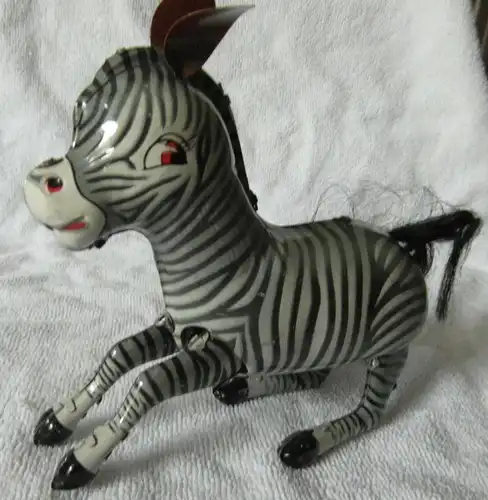 Blechspielzeug, Zebra mit Federantrieb , China 1970