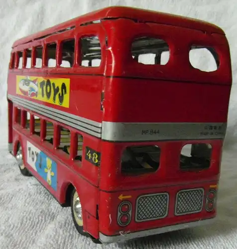 Blechspielzeug roter Londoner Linienbus mit Schwungradantrieb