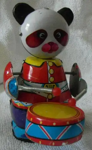Blechspielzeug,Trommelnder Pandabär im Originalkarton,China