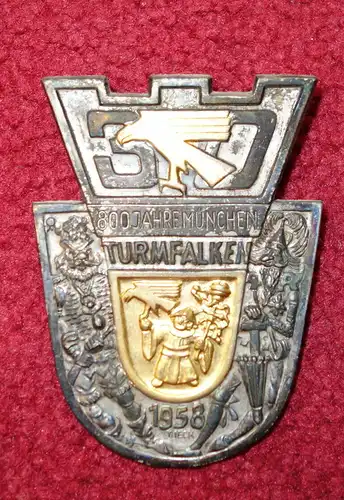 Faschingsorden,Turmfalken,München,1958,Metall (aus Sammlungsauflösung)