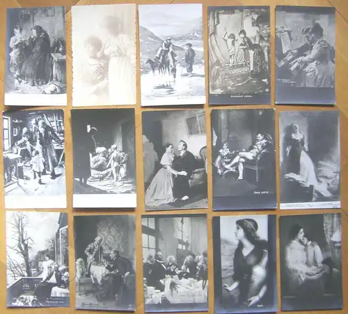 75 Ansichtskarten meist von russischen Gemälden und Künstlern um 1900 -1915