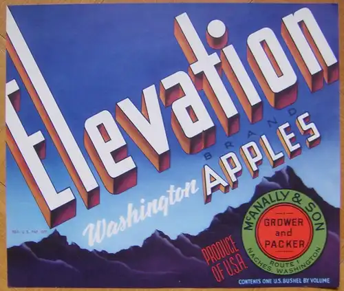 FRUIT / VEGETABLES LABLE ELEVATION APPLES