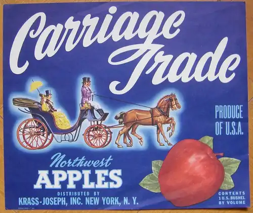 FRUIT / VEGETABLES LABEL Carriage Trade Northwest APPLES