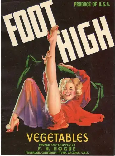 FRUIT / VEGETABLE LABEL FOOT HIGH Vegetables