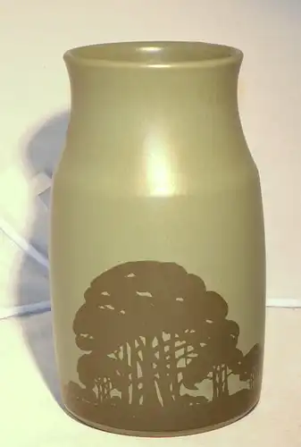 Aramis Devin Keramik Vase, Oak Grove,s Baumdekor Silhouetten, olivegrün mat