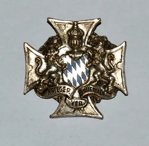 Volkskunst,Brosche,Kriegerverein Sauerlach(München)bay.Wappen mit Löwen