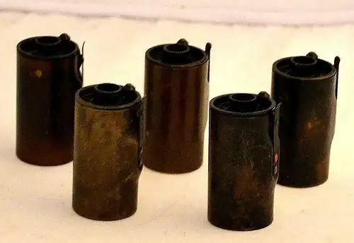 5 Filmkassetten,Messing, Leitz Wetzlar für alte Leica Kameras,für Meterware,1930