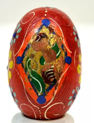 Ostern,Osterei;rot ornamentiert,Holz,vor 1945,sorbisch