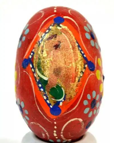 Ostern,Osterei;rot ornamentiert,Holz,vor 1945,sorbisch