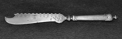 Käsemesser,Silber,800er,L.Posen,reich ornamentiert,gezackte Klinge,wohl um 1880