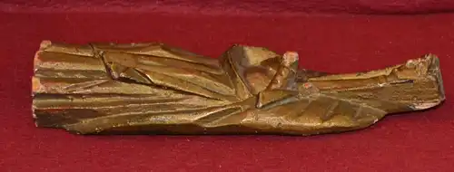 Holzfigur,Maria  Magdalena als Büßerin unter dem Kreuz,goldfarben,19.Jhdt