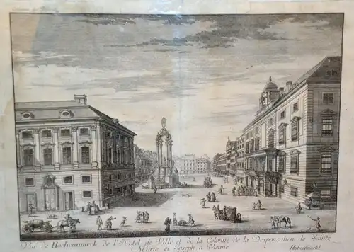 Der Hohe Markt in Wien, Kupferstich,ca 1780, Originalrahmen,n.Fischer v.Erlach