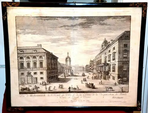 Der Hohe Markt in Wien, Kupferstich,ca 1780, Originalrahmen,n.Fischer v.Erlach