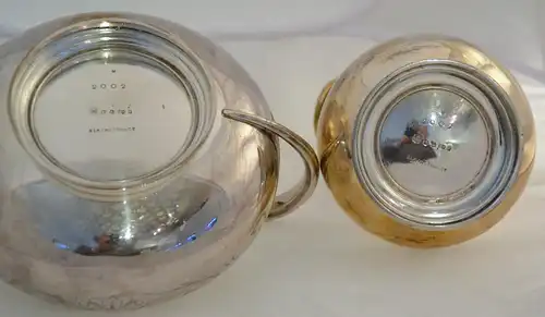 Zuckerdose u. Milchkännchen,Elkington,versilbert,um 1900