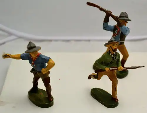 Elastolin,Massefiguren,3 Cowboys,wohl nach 1945