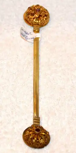 Haarstecker,Hutstecker,Silber 12 lot,vergoldet,1820,Farbsteine,süddeutsch