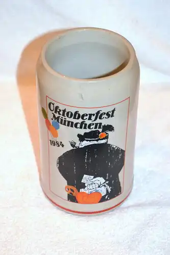 Oktoberfest 1984,Bierkrug,Steinzeug,Grafik : Emil Sogor,Nürnberg