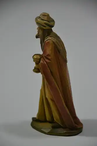 Krippenfigur, Balthasar, Massefigur , farbig gefaßt