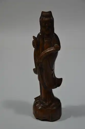 Figur aus Holz, verm. asiatischer Heiliger oder Gelehrter