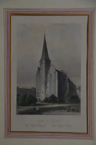 Stahlstich, koloriert, Nikolaikirche, Berlin, etwa 1820, Carse, Payne gest.