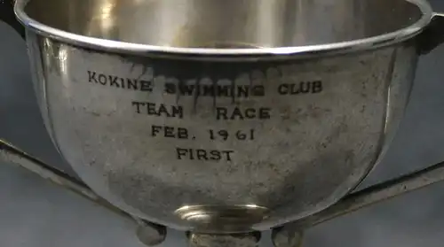 Pokal, Metall versilbert, Kokine Swimming Club, 1961