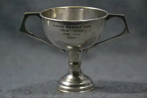 Pokal, Metall versilbert, Kokine Swimming Club, 1961