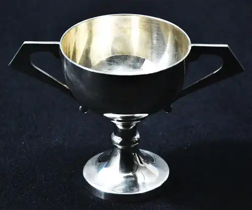 Pokal, Becher, Metall versilbert, mit Henkel