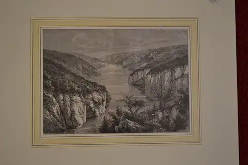 Holzstich,Donaudurchbruch bei Weltenburg an der Donau, Weber nach Levy, 1878