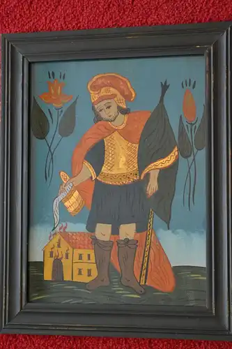 Hinterglasmalerei, Heiliger Florian, etwa 1950