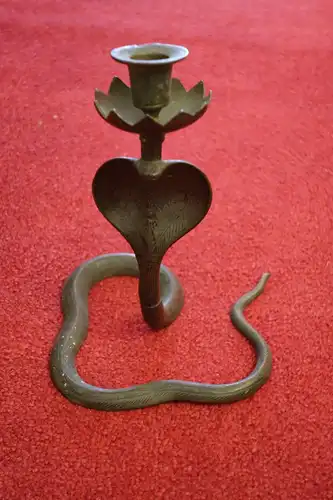 Kerzenleuchter,Kobra,Indien,Bronze,ca.1930.ziseliert