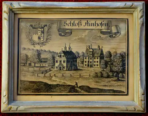 Kupferstich,17.Jhdt.,Michael Wening,Schloß Ainhofen(Maxhofen) in Bruckmühl
