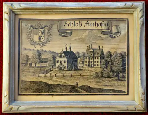 Kupferstich,17.Jhdt.,Michael Wening,Schloß Ainhofen(Maxhofen) in Bruckmühl