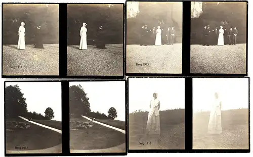 Stereofotografie,königl.Fam.von Bayern,im Park von Schloß Berg,Starnbergersee