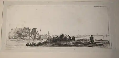Kupferstich,Landschaft,3 Blätter,Constantino Cumano wohl nach Rembrandt,18.Jhdt