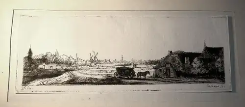 Kupferstich,Landschaft,3 Blätter,Constantino Cumano wohl nach Rembrandt,18.Jhdt