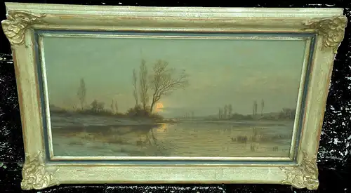 Gemälde, Öl auf Leinwand ,Sign.: R. Fresenius,1881, Rahmen a.d.Ecken beschädigt