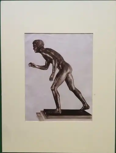 Photographie Bronzeskulptur Athlet, Villa der Papyri in Herculaneum, G. Sommer
