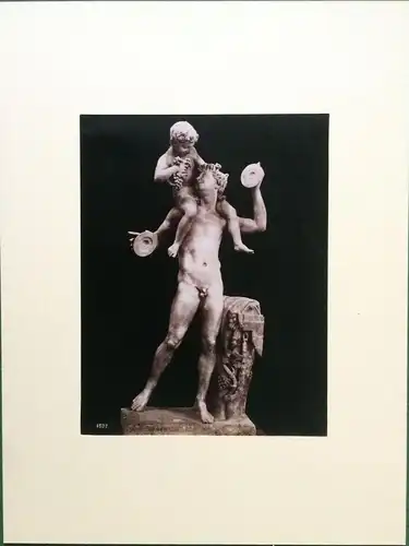 Photographie Marmorstatue „Faun und Baby Bacchus“ Nationalmus. Neapel, G. Sommer