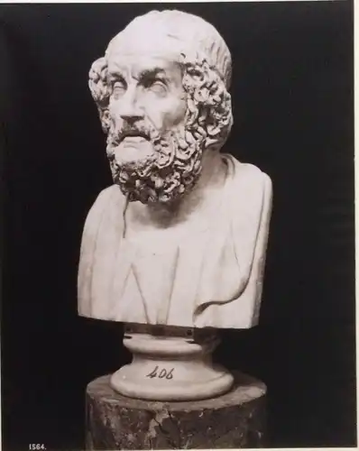 Photographie Büste des Homer im Archäologischen Nationalmuseum Neapel, G. Sommer