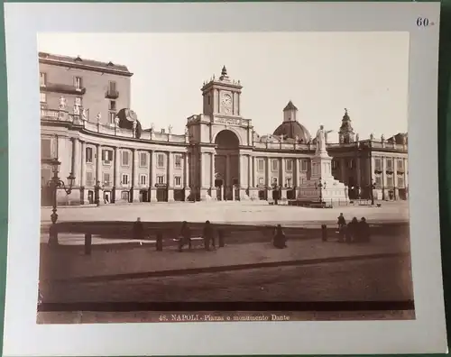 Photographie Neapel – Denkmal Dante Alighieri, ca. 1890
