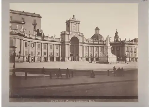 Photographie Neapel – Denkmal Dante Alighieri, ca. 1890