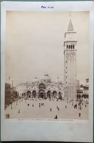 Photographie Venedig – Kirche San Marco und Markusplatz, ca. 1890