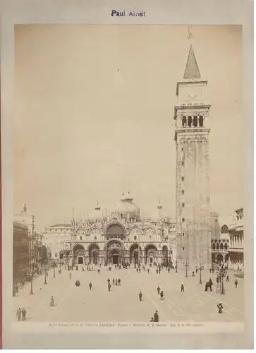 Photographie Venedig – Kirche San Marco und Markusplatz, ca. 1890