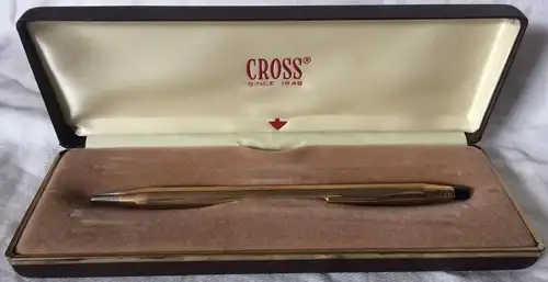 Vergoldeter Dreh-Kugelschreiber von „CROSS“ im Originaletui