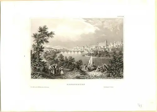 Stahlstich „REGENSBURG“ von J. und R. Sands um 1850