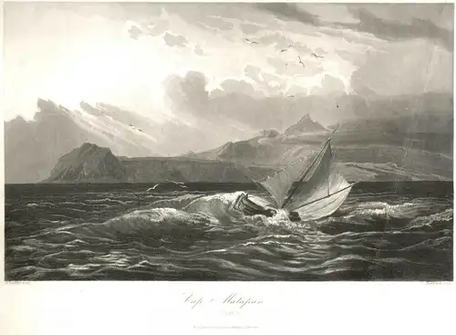 Stahlstich „Cap Matapan“ von C. Bertrand nach August Löffler