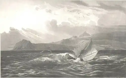 Stahlstich „Cap Matapan“ von C. Bertrand nach August Löffler
