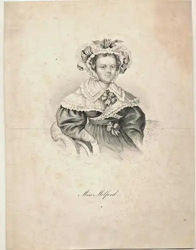 Lithographie „Miss Mitford“ - Portrait von Mary Russell-Mitford (1787-1855)