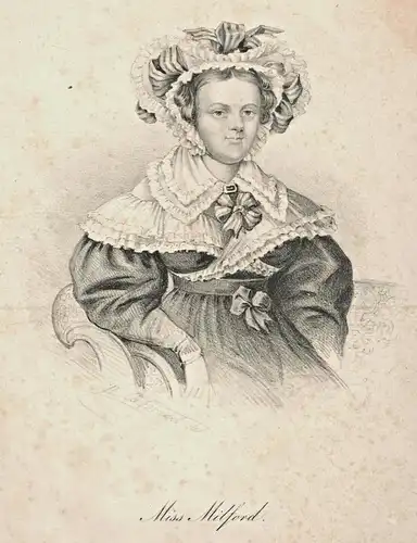 Lithographie „Miss Mitford“ - Portrait von Mary Russell-Mitford (1787-1855)
